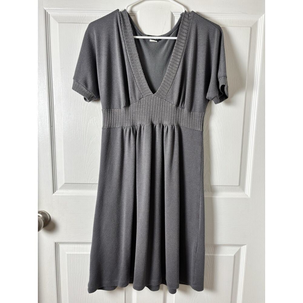 Vintage Gray Babydoll Y2K Sweater Dress Small